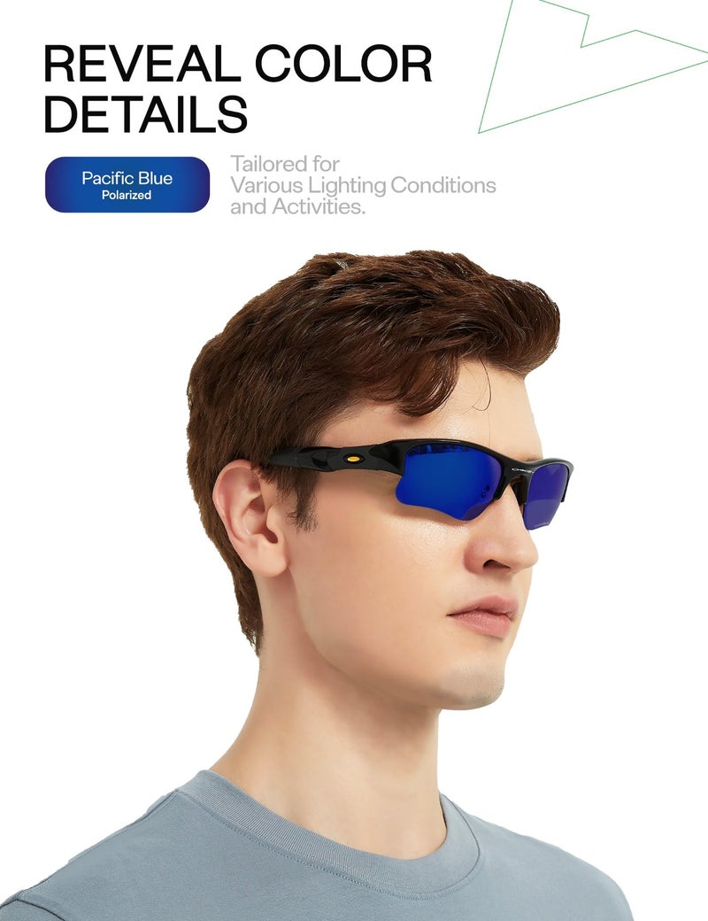 Mryok+ Polarized Replacement Lenses for Oakley Jupiter Squared OO9135 / Jupiter Carbon OO9220 - Pacific Blue - Image 3